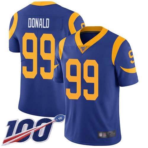 Los Angeles Rams Limited Royal Blue Men Aaron Donald Alternate Jersey NFL Football 99 100th Season Vapor Untouchable